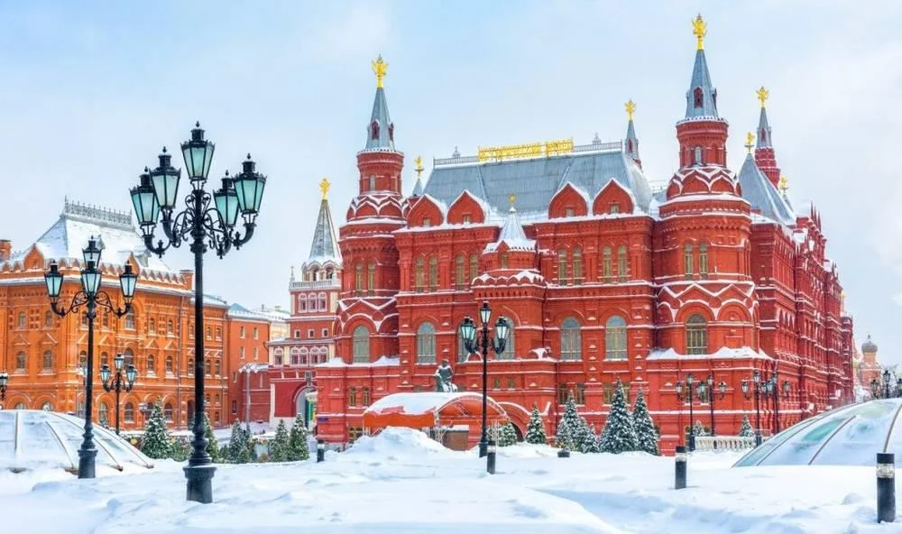 Historic Red Square in pristine winter snow