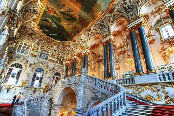 Gilded grandeur of Jordan Staircase in Hermitage Winter Palace