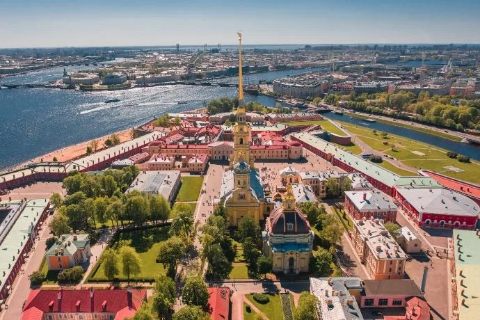 Peter and Paul Fortress across the frozen Neva River