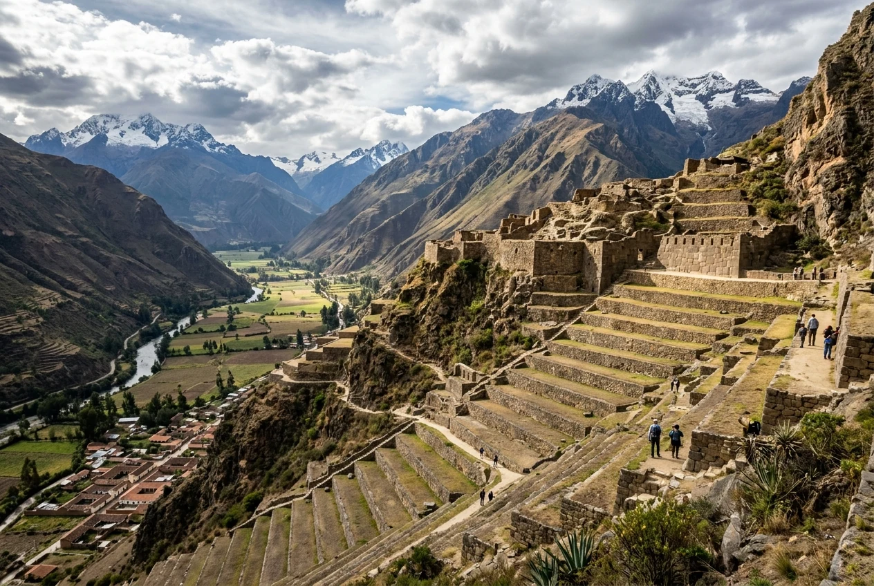 Sacred Valley of the Incas and Ollantaytambo terraces Peru