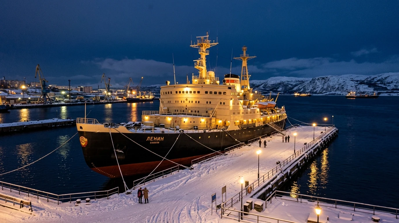 Tàu phá băng nguyên tử Lenin biểu tượng lịch sử tại cảng Murmansk