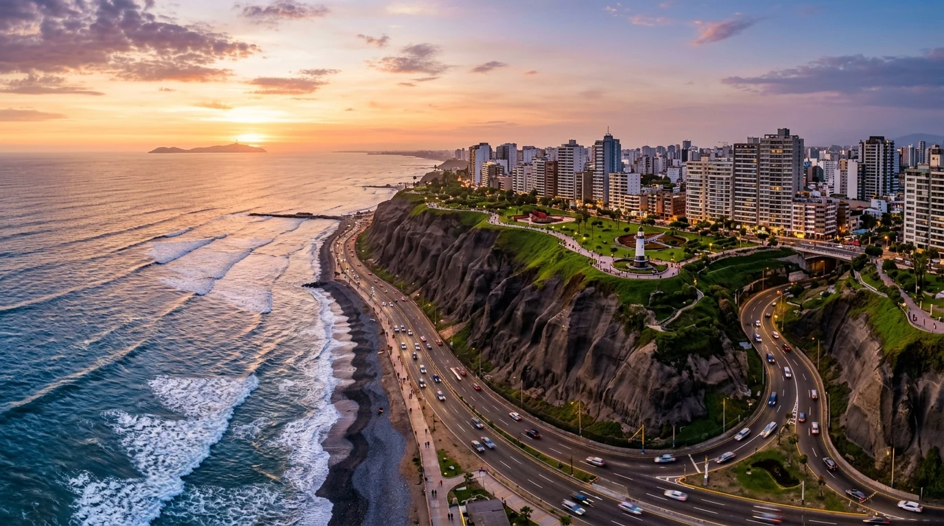 Vách đá ven biển Miraflores tại thủ đô Lima Peru bên bờ Thái Bình Dương